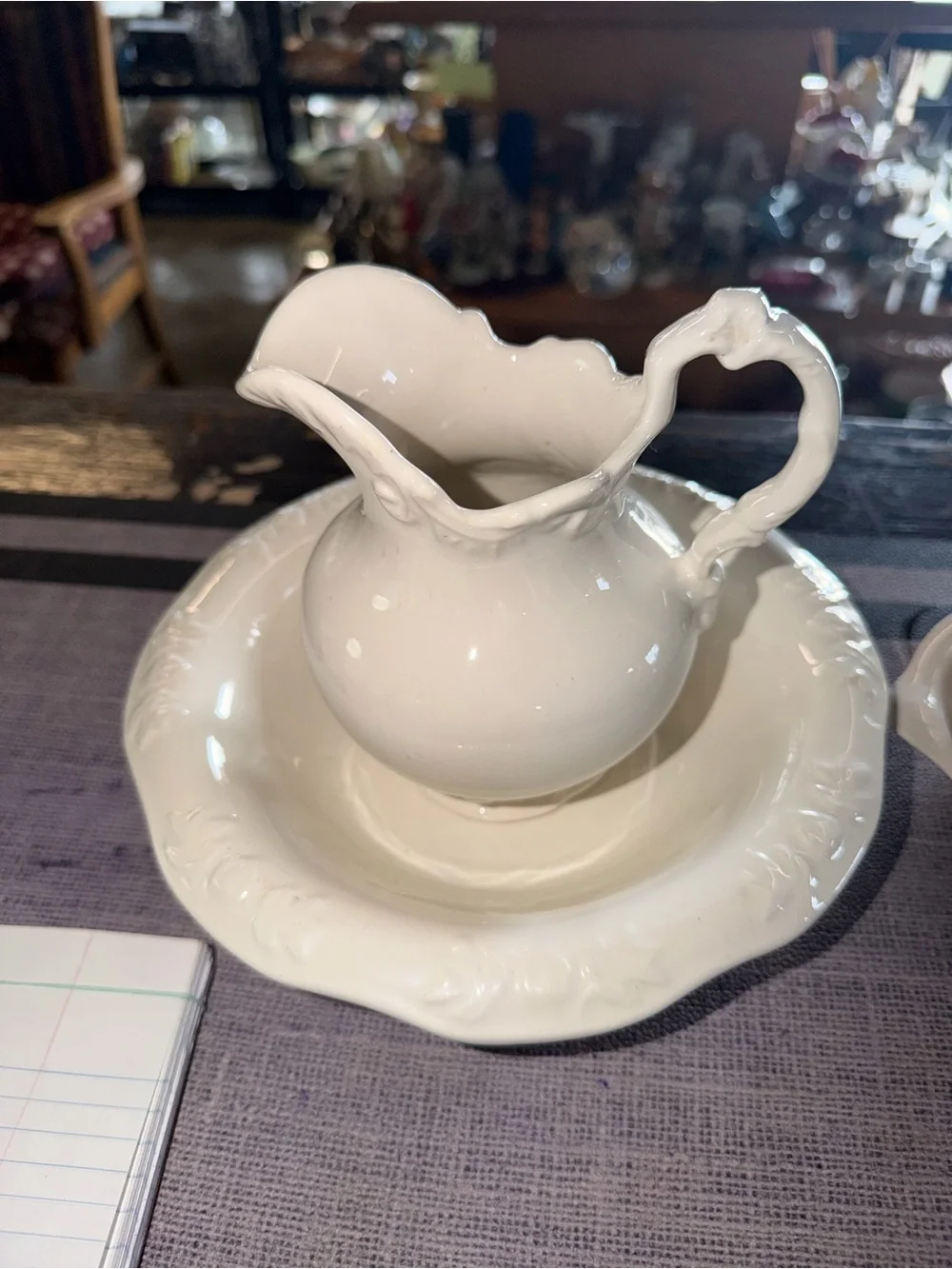 White Ceramic Pitcher and Basin Set - Classic Home Dining